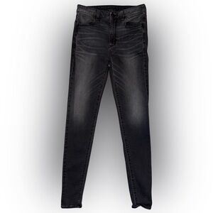 American Eagle Womens Dark Gray Next Level Stretch Hi Rise Jeggings 6 extra long